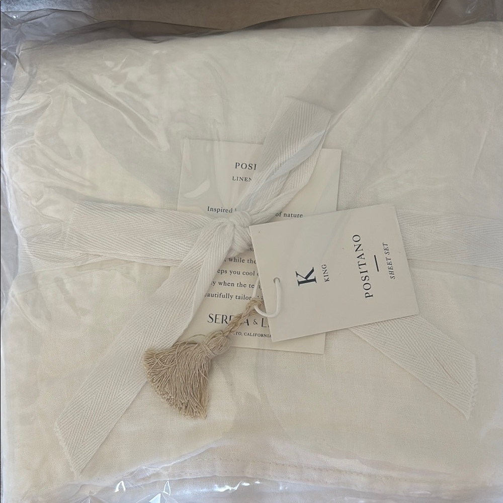 Serena and Lily Positano King Sheet Set - white